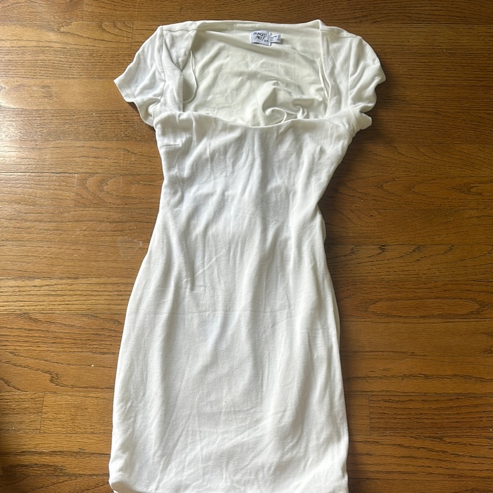 PRINCESS POLLY Stylish White Short Sleeve Dress